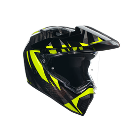 AX9 STEPPA CARBON/GREY/YELLOW FLUO - MOTORBIKE FULL FACE HELMET E2205