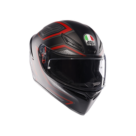 K1 S SLING MATT BLACK/RED - MOTORBIKE FULL FACE HELMET E2206