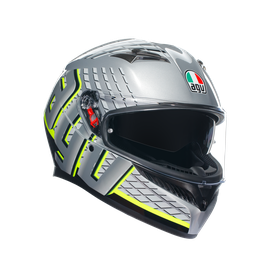 K3 FORTIFY GREY/BLACK/YELLOW FLUO - MOTORBIKE FULL FACE HELMET E2206