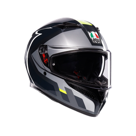 K3 SHADE GREY/YELLOW FLUO - MOTORBIKE FULL FACE HELMET E2206