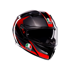 K3 STRIGA BLACK/GREY/RED - MOTORBIKE FULL FACE HELMET E2206