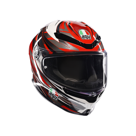 K6 S REEVAL WHITE/RED/GREY - MOTORBIKE FULL FACE HELMET E2206