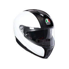 SPORTMODULAR CARBON/WHITE - MOTORBIKE FLIP UP HELMET E2205
